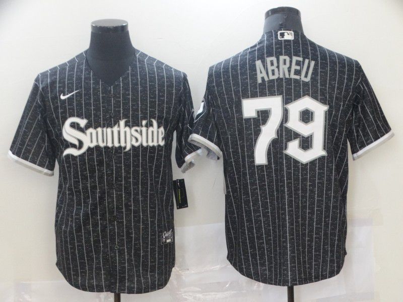 Men Chicago White Sox 79 Abreu Black City Edition Nike Game 2021 MLB Jersey